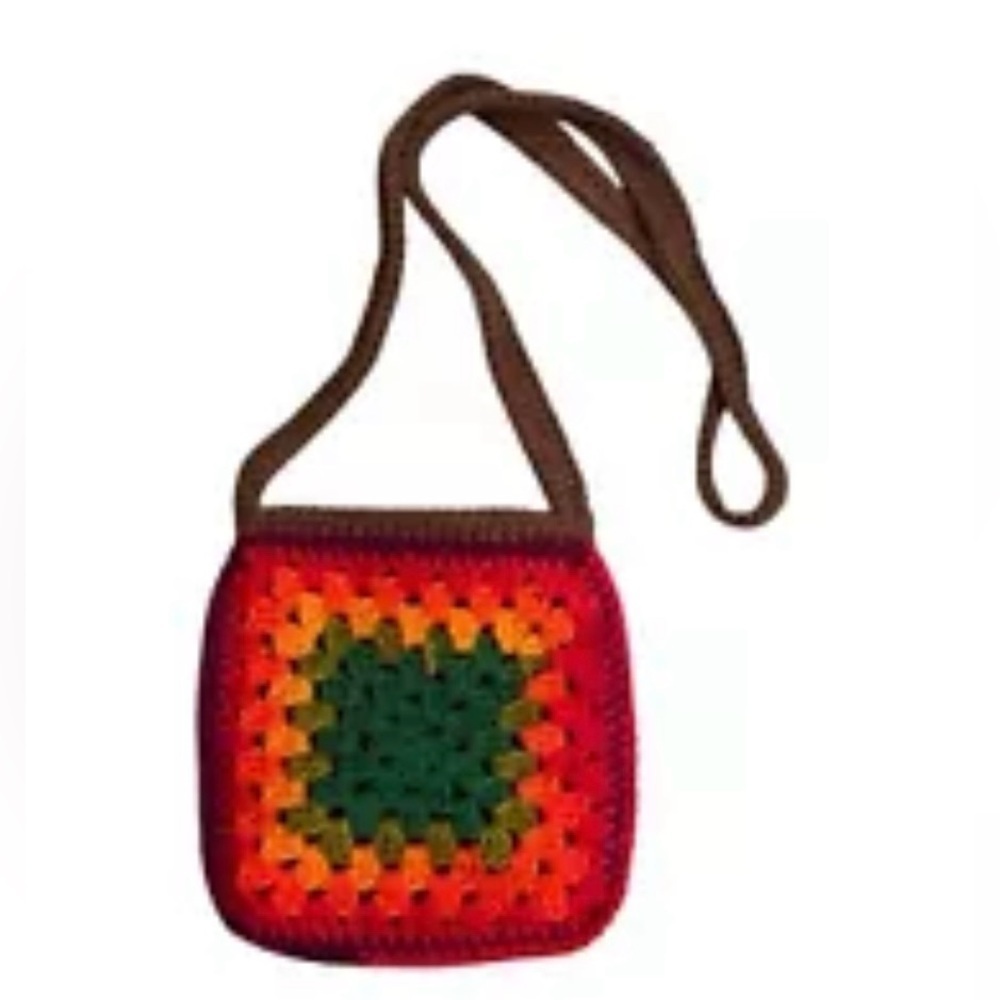 Crochet Handmade Multi Colored Crossbody Purse NEW - Picture 3 of 3